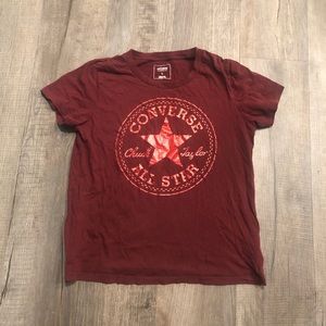Converse All Stars Chuck Taylor Womens short sleeve T- Shirt - Red - Size L